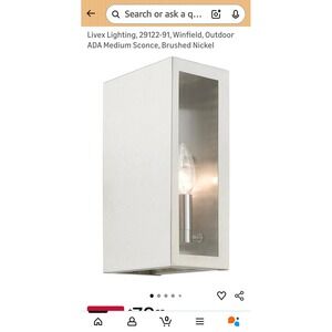 Livex Lighting 2912291 Winfield Outdoor ADA Medium Sconce Brushed Nickel 2 Light